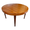 Vintage Scandinavian extendable teak round table, 1960s