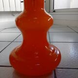 Vintage orange opaline glass pendant light, 1970s