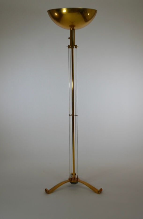 Crystal and bronze floor lamp