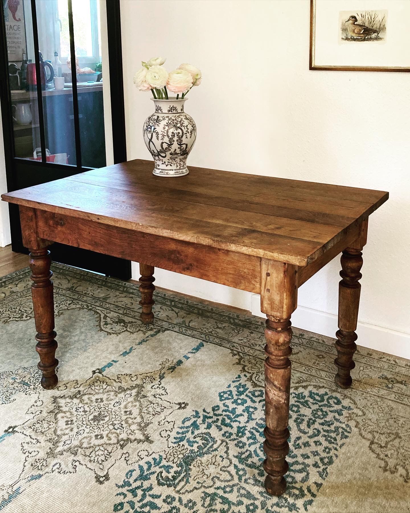 solid oak farmhouse table
