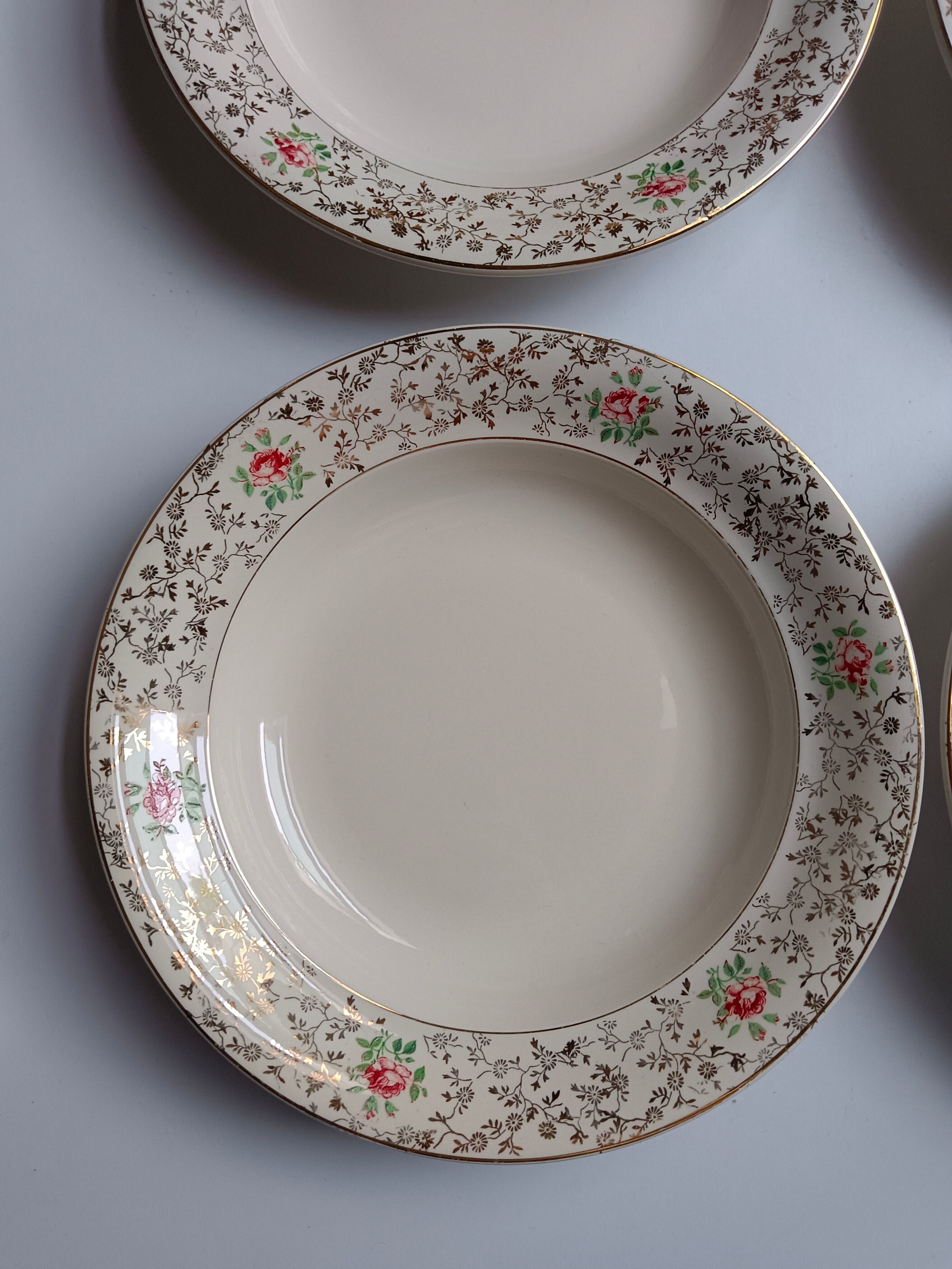 6 Assiettes Villeroy et Bloch beiges et dorées