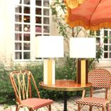 Lampe La Luco finition vernis noyer & or jaune