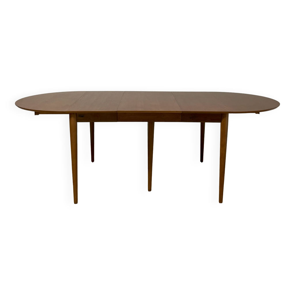 Table à rabat extensible en bois teinte noyer, 6/10 couverts | Selency