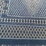 Hand-woven blue carpet in pure wool