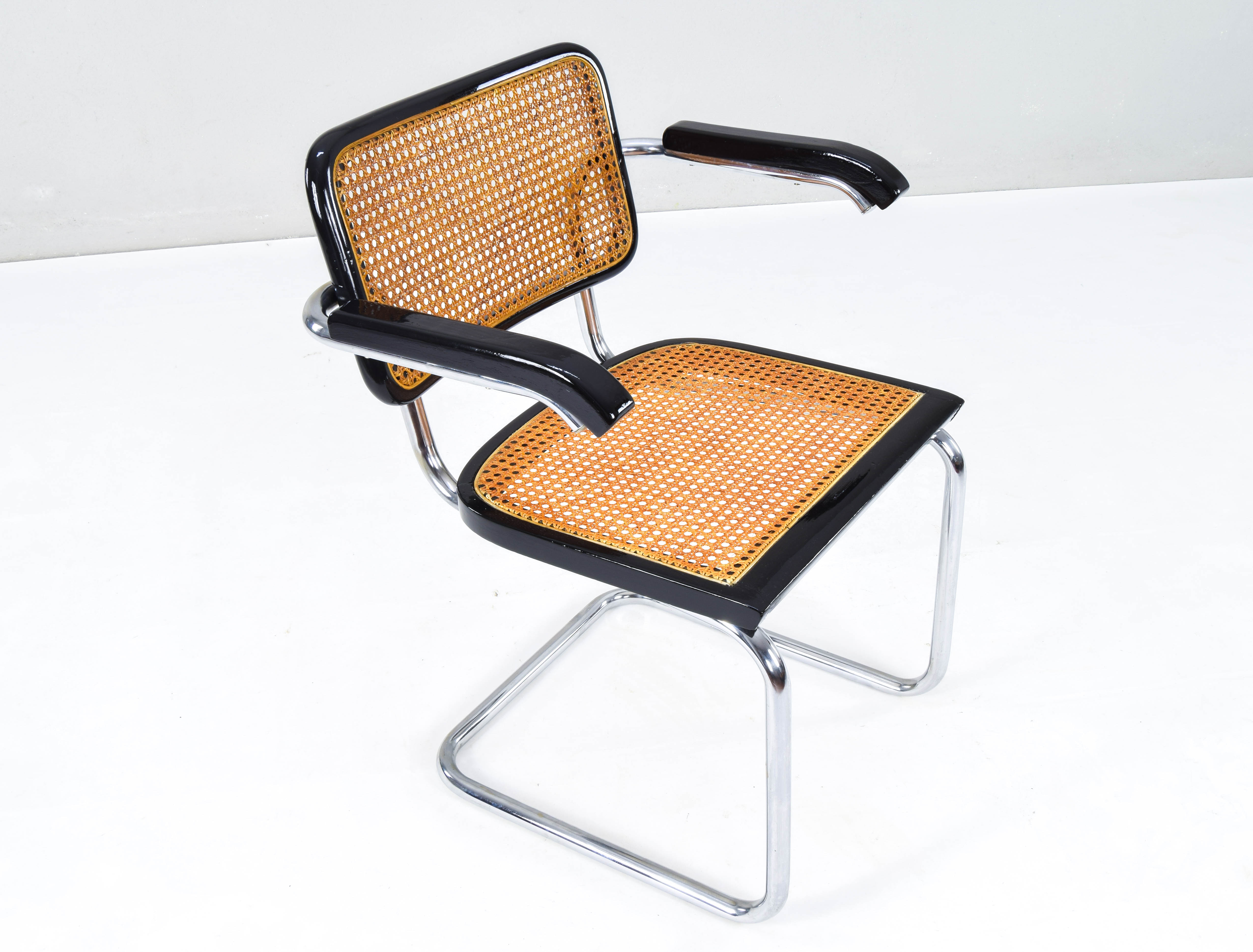 Mid-Century Italian Modern Marcel Breuer B64 Cesca Armchair Chair, 1970