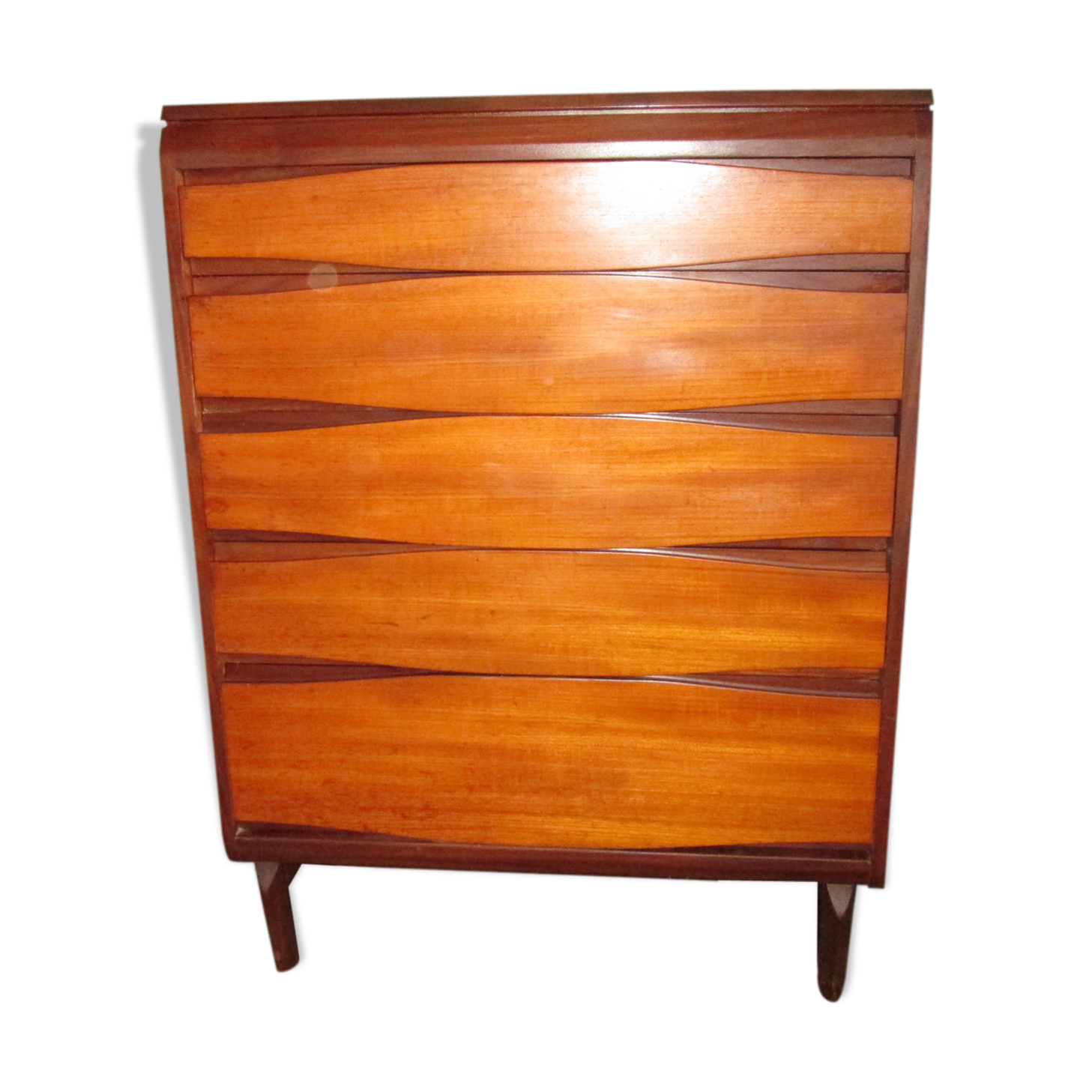 Commode vintage en teck et noyer
