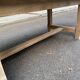 Extensible farmhouse dining table stripped in raw solid oak from the 1970s.