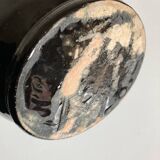 Vase néo classique en terre vernissée de Biot noire 1960