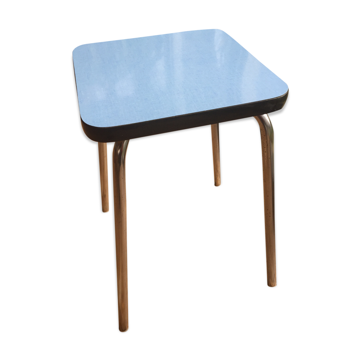 Blue formica stool