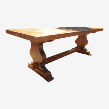 Old solid walnut monastery table