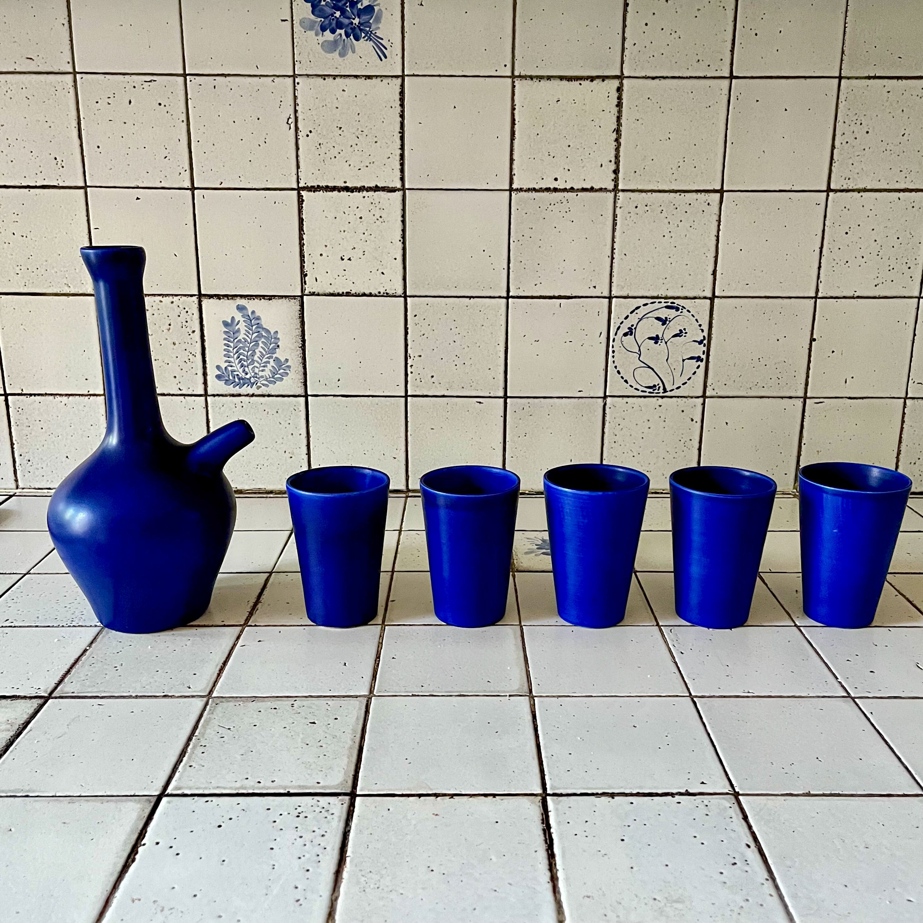 Vintage orangeade service by André Baud, Vallauris, 1960s