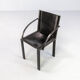 Carlo Bartoli black leather dining chair for Matteo Grassi set/4