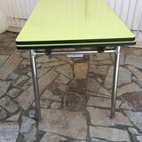 Plastilux yellow formica table with extensions 50s