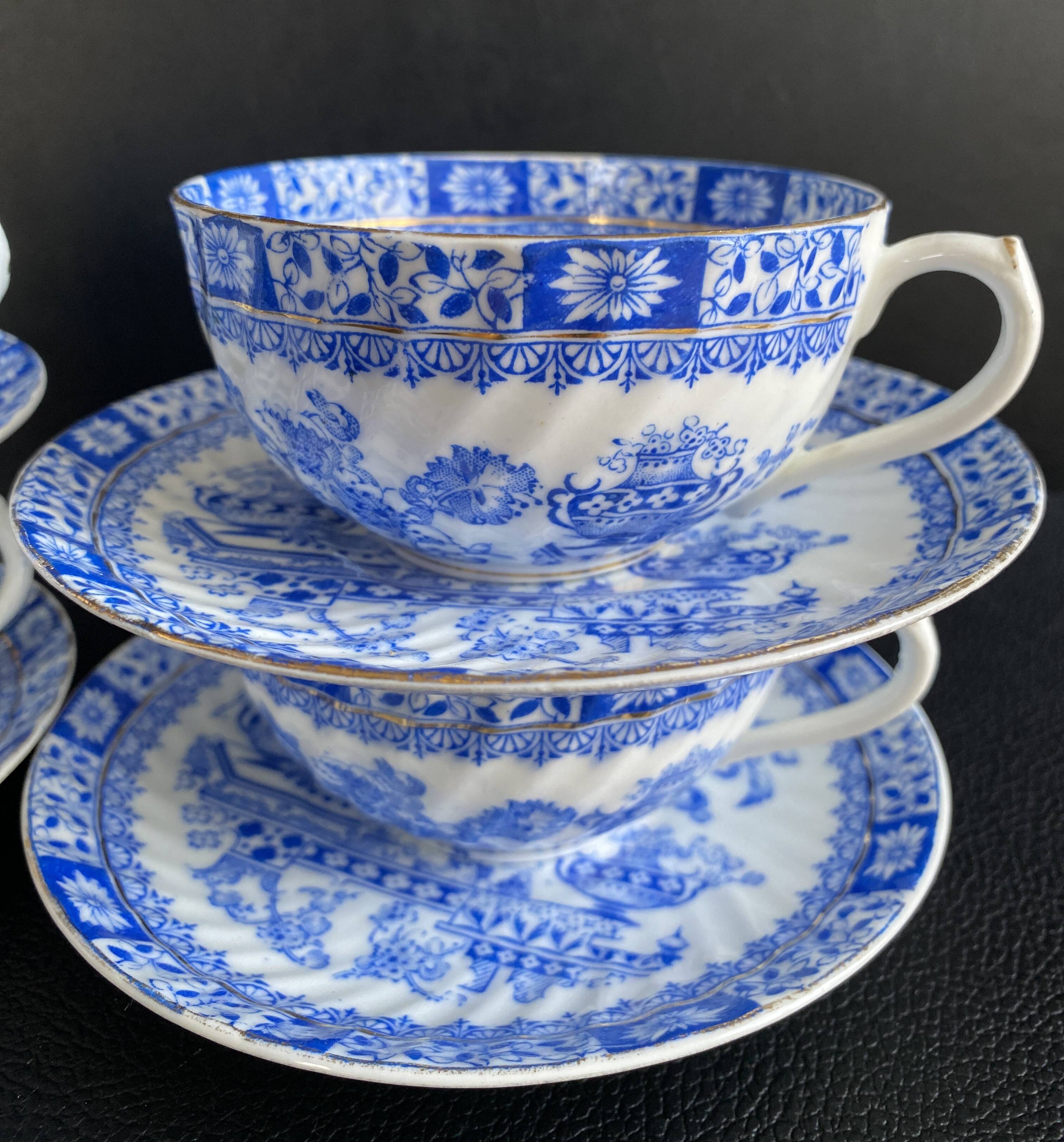 Magnifique lot de Tasses & Soucoupes China Blau - Tuppack Tiefenfurt