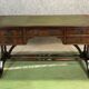 Folding desk English 50s mahogany and leather