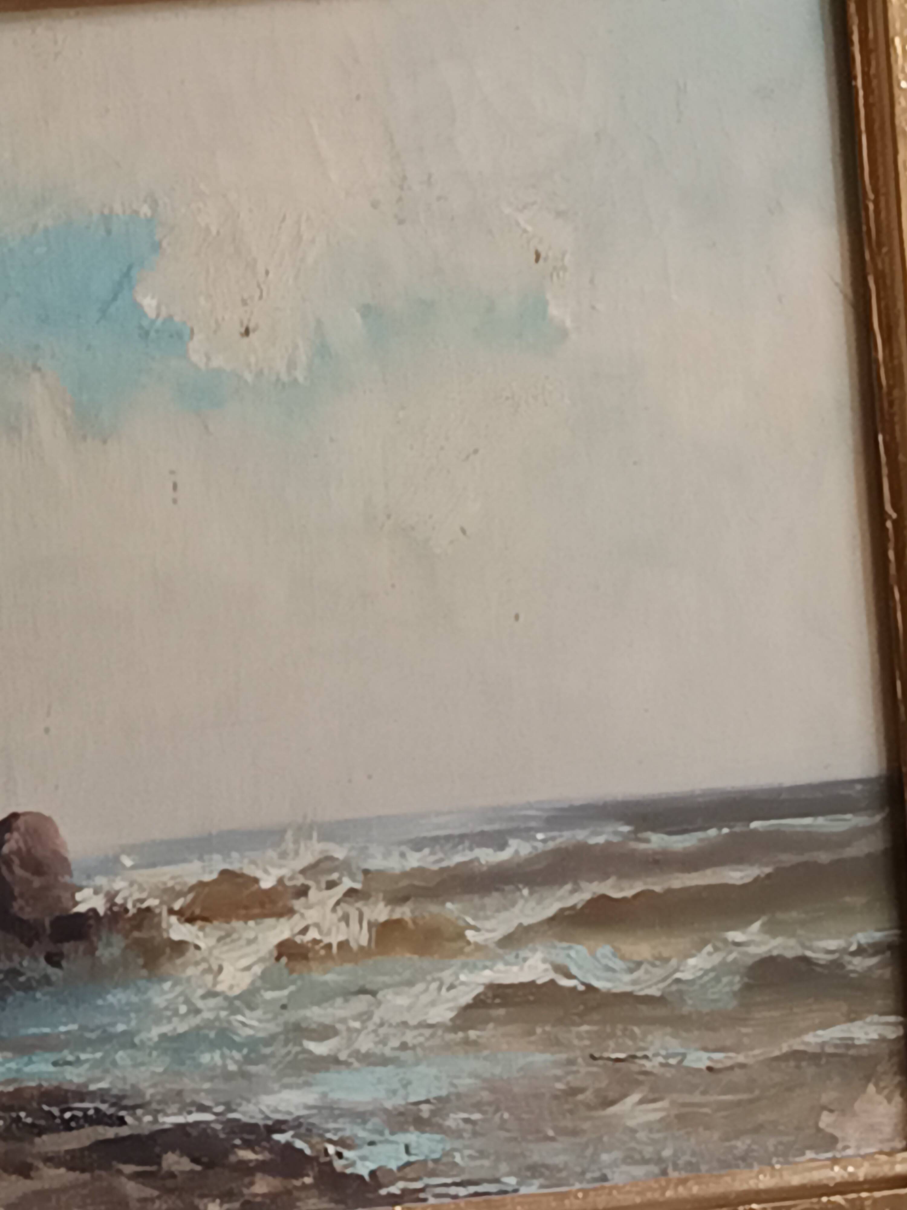 marine old rocky coast oil on canvas 1890 - 1910