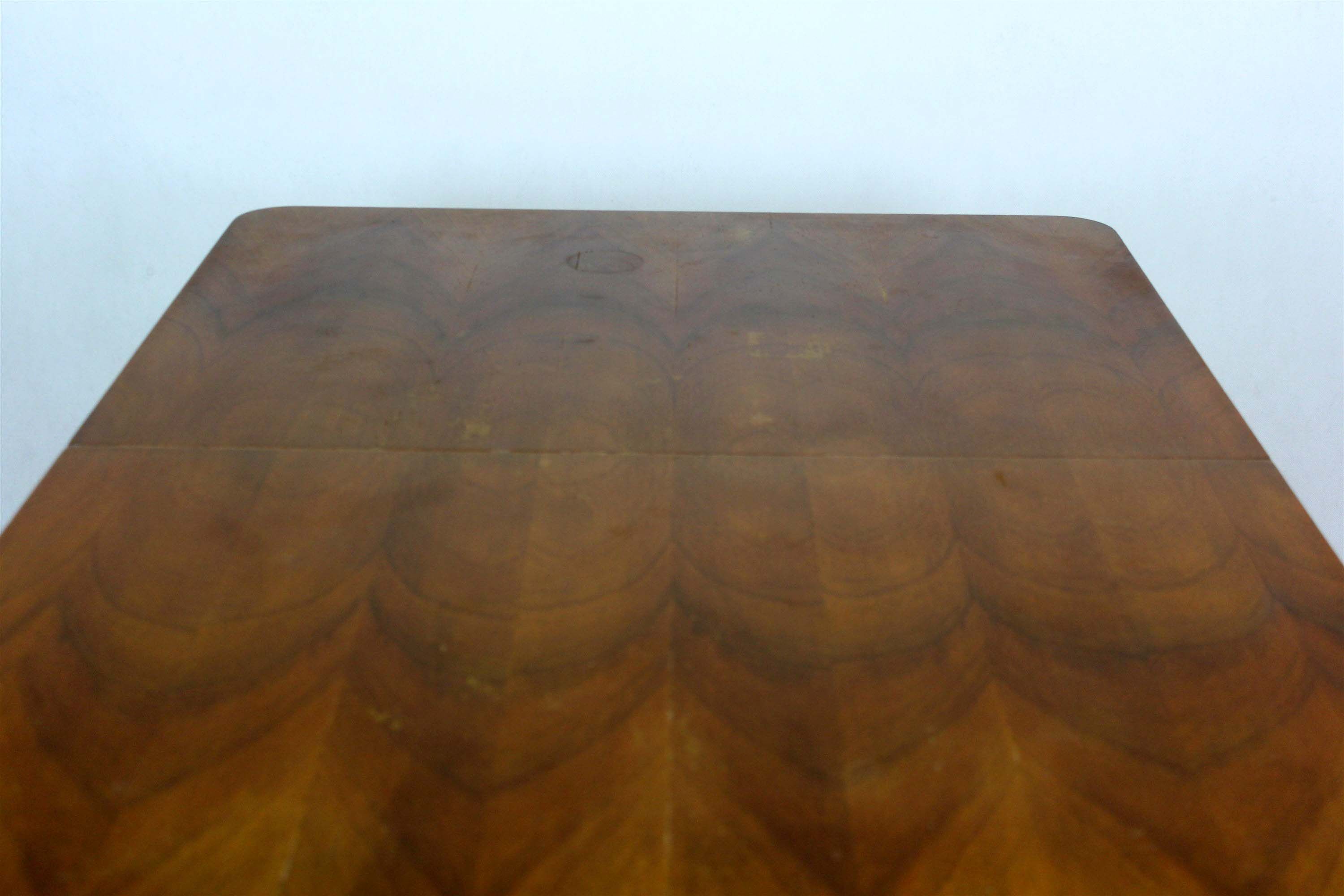 Table à manger à rallonge en noyer de Mier, années 1950