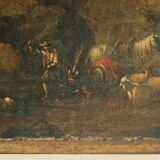 Antique Landscape Painting- early 19th-century - Italian landscape with pastoral scenery.