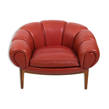 Fauteuil « croissant » danois par Illum Wikkelsø Années 1950