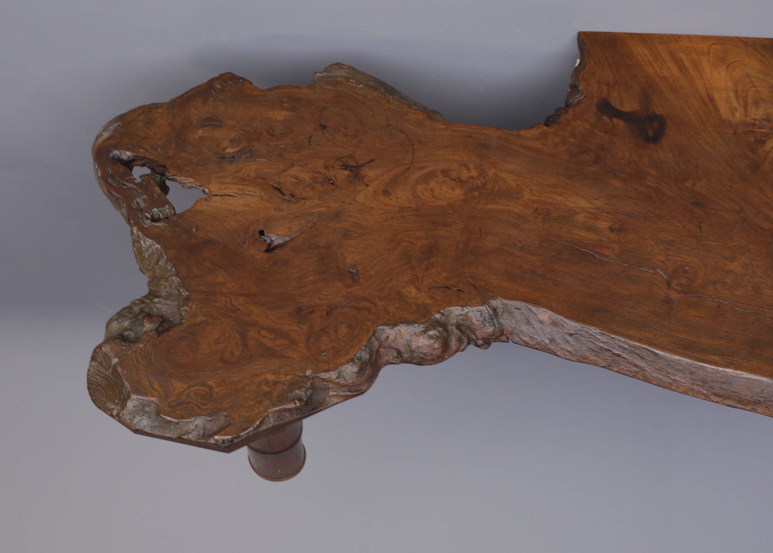 Japanese Showa Period Bamboo and Elm wood Coffee Table, 1960s