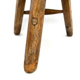 Rustic tripod wood stool