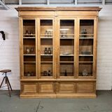 Showcase bookcase early XX th in solid oak
