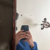 French rectangular mirror in faux tortoiseshell.