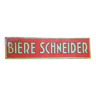 Ancienne plaque en tôle "Bière Schneider" 20x79cm 50's
