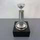Large glass globe and marble table lamp from Erco, 1960s.