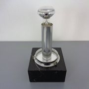 Large glass globe and marble table lamp from Erco, 1960s.