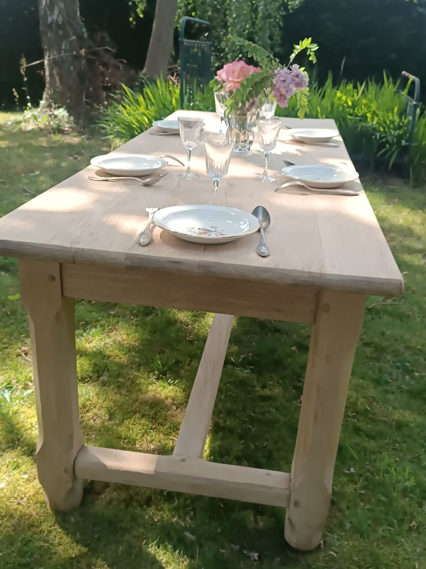 Renovated solid oak farmhouse table