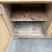 Antique English two-body buffet in solid pine (renovated)