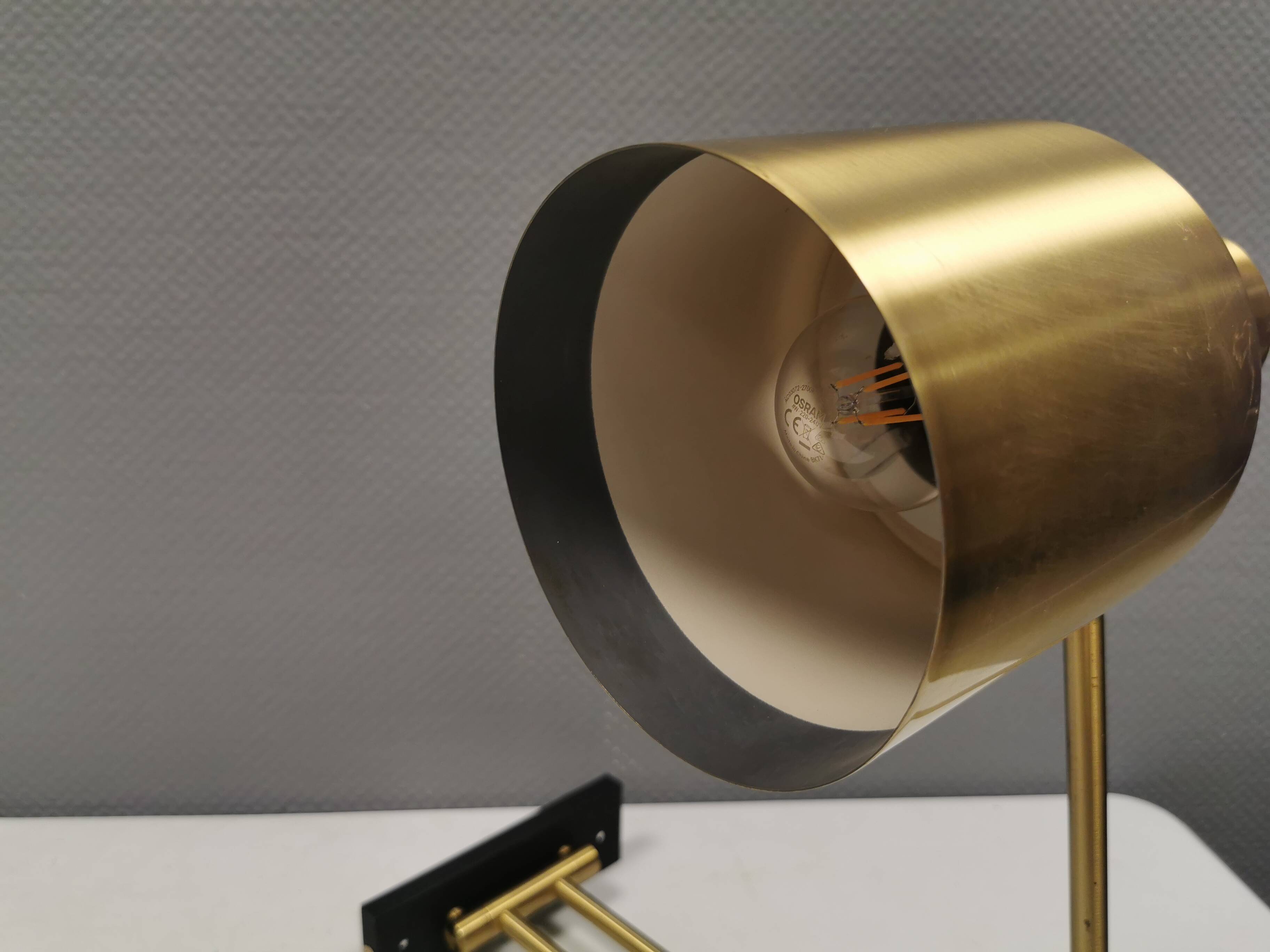 Horisont wall lamps in brass, designed by Jo Hammerborg in 1969, for Danish Fog&Mørup.