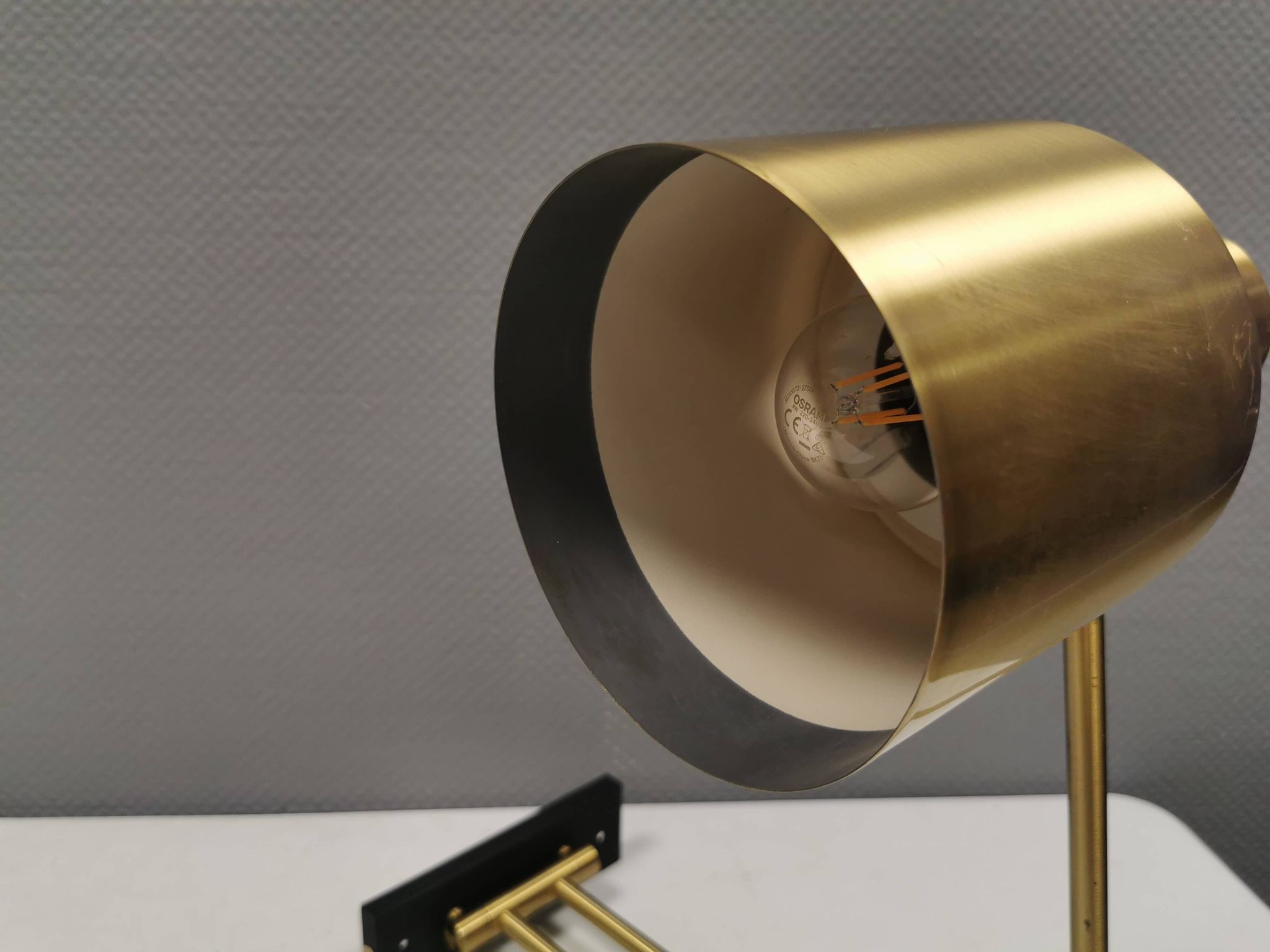 Horisont wall lamps in brass, designed by Jo Hammerborg in 1969, for Danish Fog&Mørup.