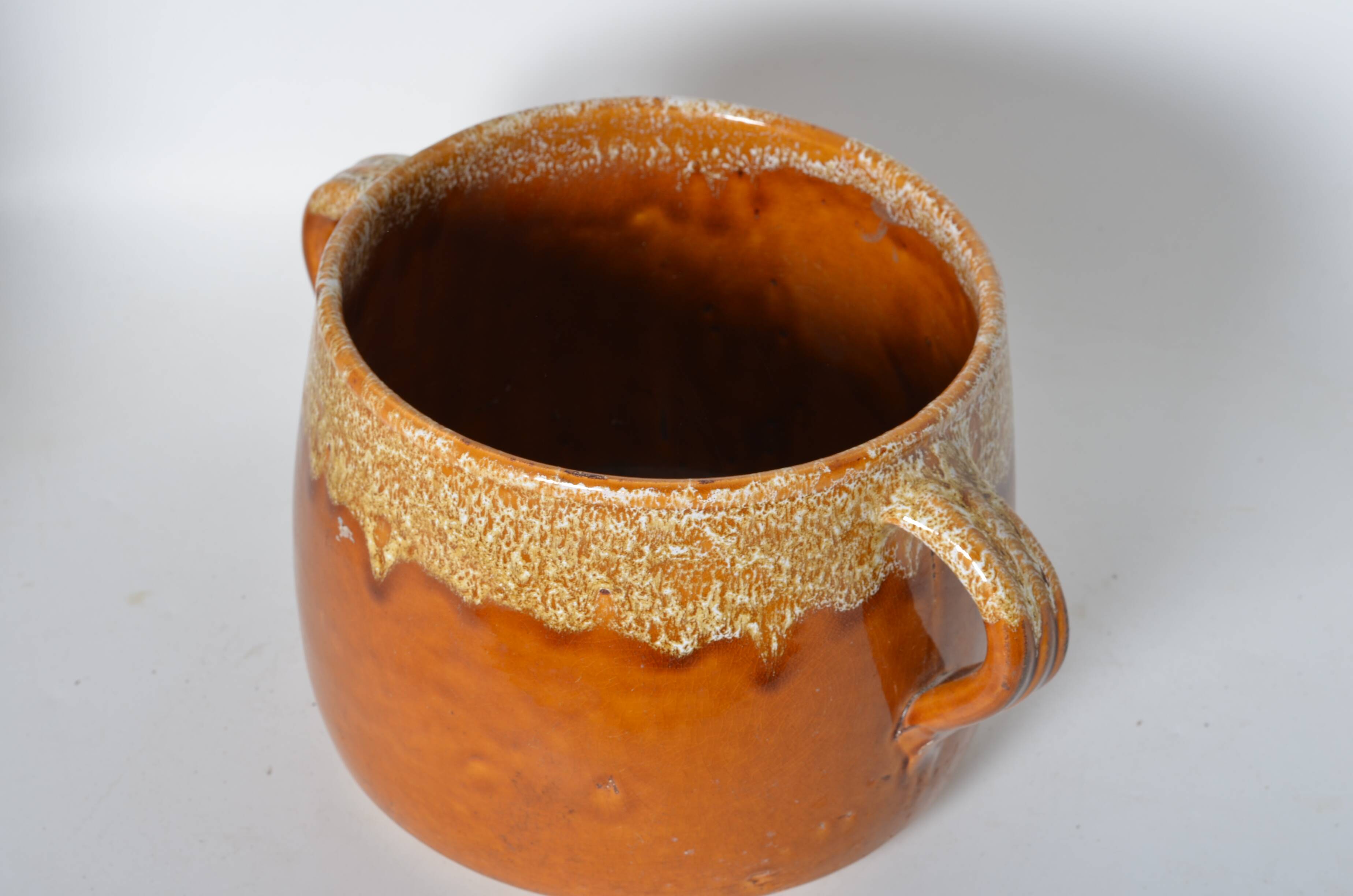 Glazed terracotta flowerpot