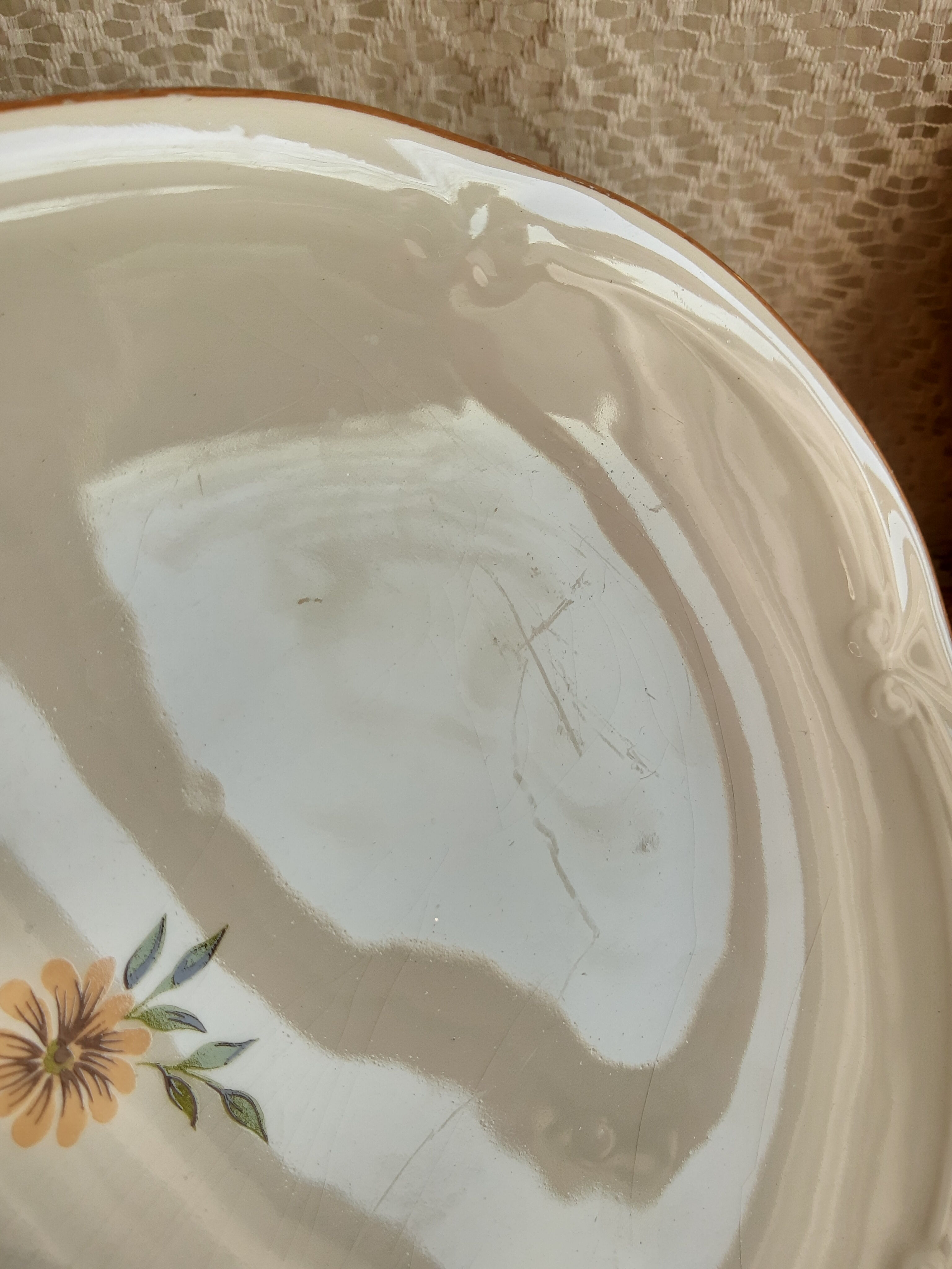 Large oval dish Gien model Floreal - vintage