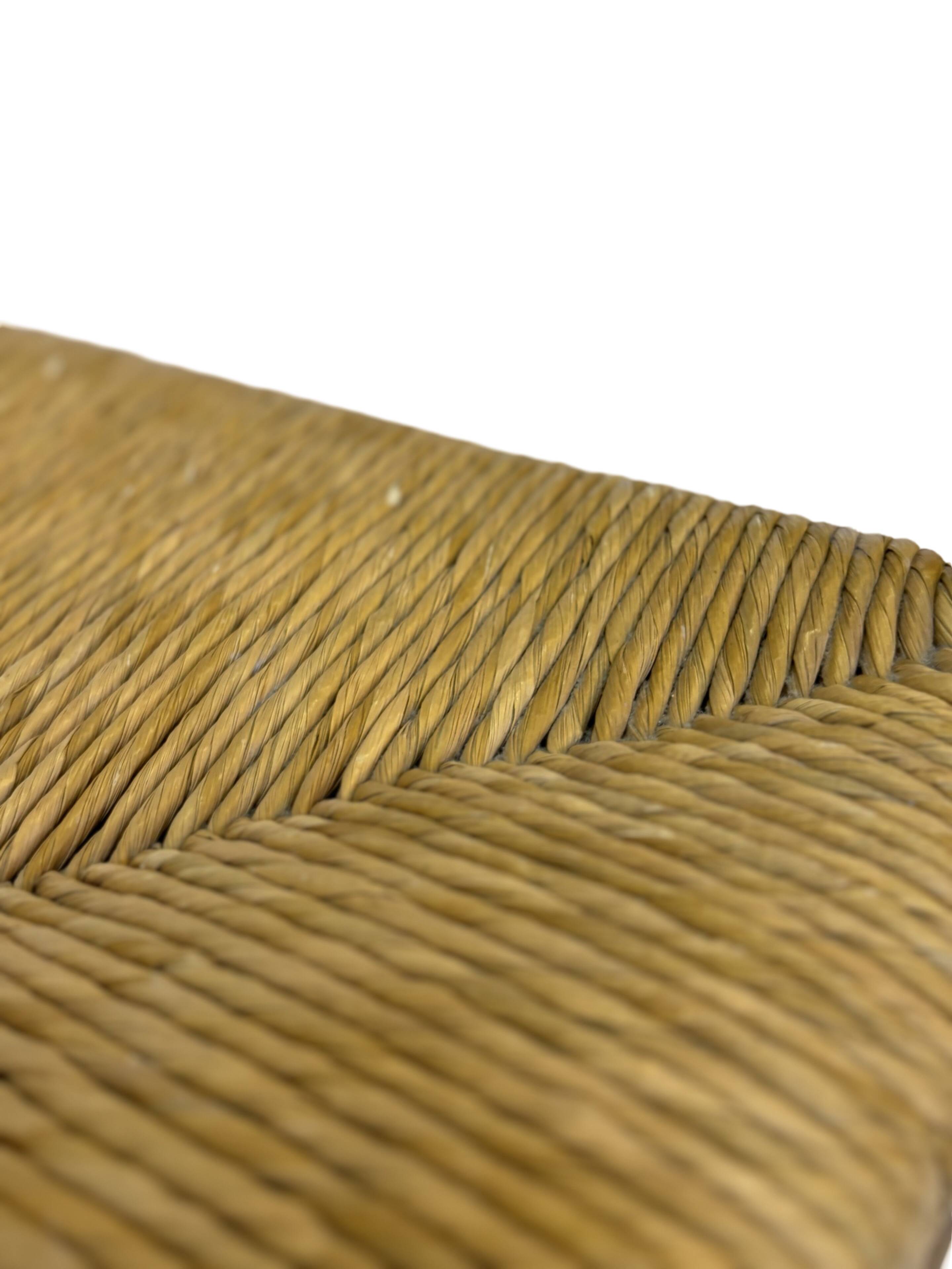 Vintage Danish papercord stool rope beech mid century '60s design