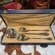Silver-plated metal box RAVINET D'ENFERT - Ladle + salad service