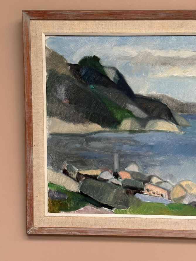 Huile sur toile suédoise – « Paysage » par Bertil Brolin