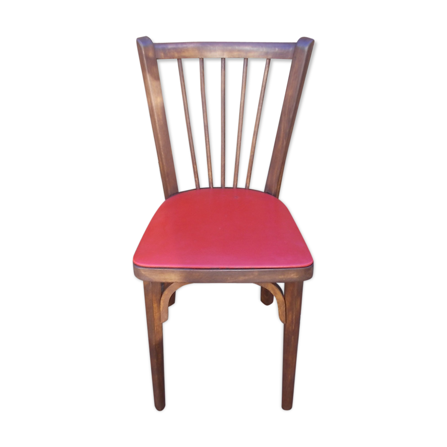 Vintage bistro chair sitting red