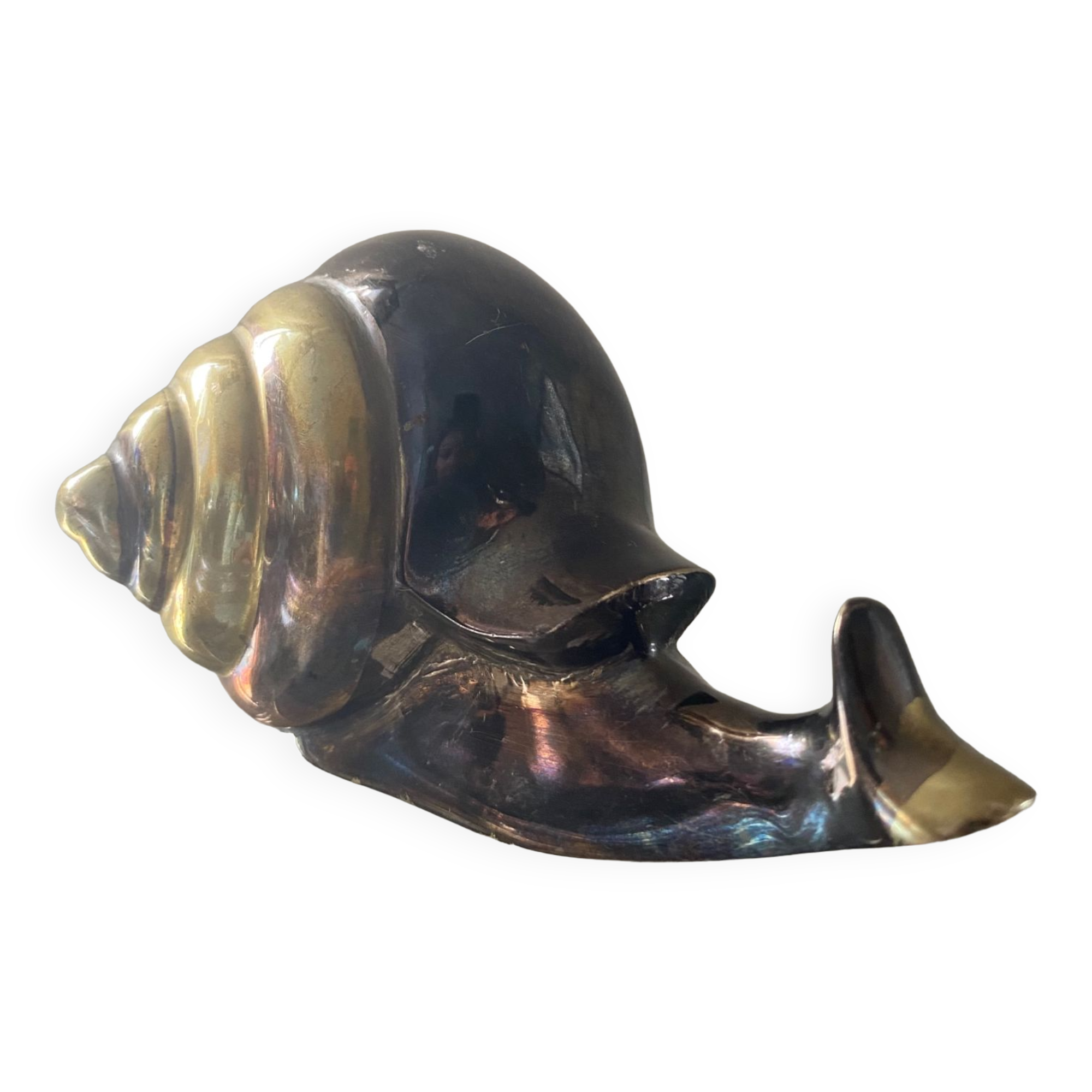 Vintage brass snail paperpress 70s