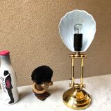 Vintage shell bedside lamp design 80 brass solid