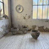 Trio of stone and cement planters, early 1900s