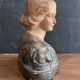 Buste de femme Art nouveau en plâtre polychrome, vers 1900
