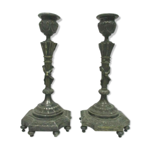 Paire de bougeoirs en - louis xvi