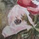 French watercolour of flowers, poppies, signed DR