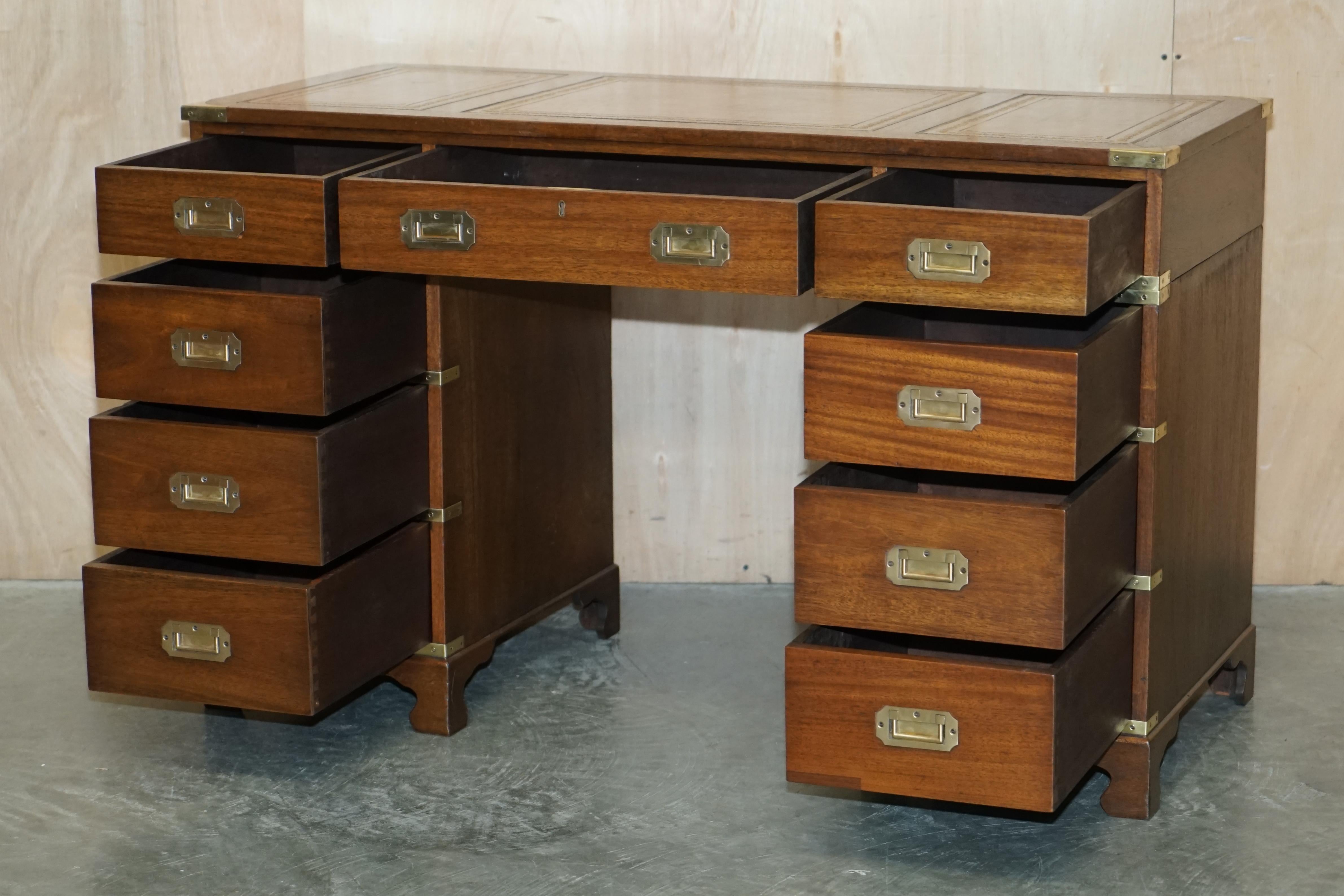 Restored leather military campaign desk Harrods Kennedy