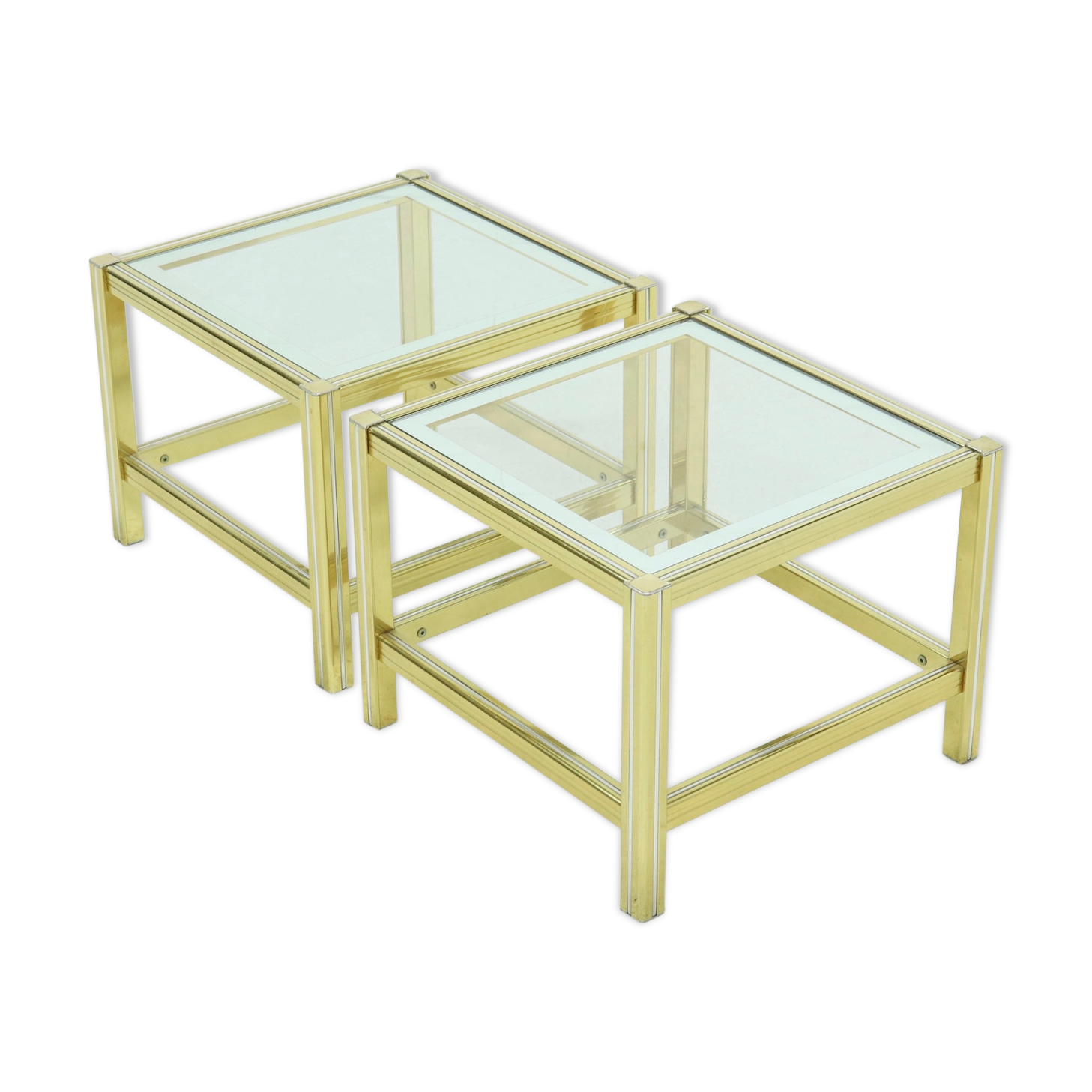 Set of 2 regency style side tables 1970s