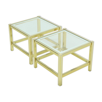 Set of 2 regency style side tables 1970s