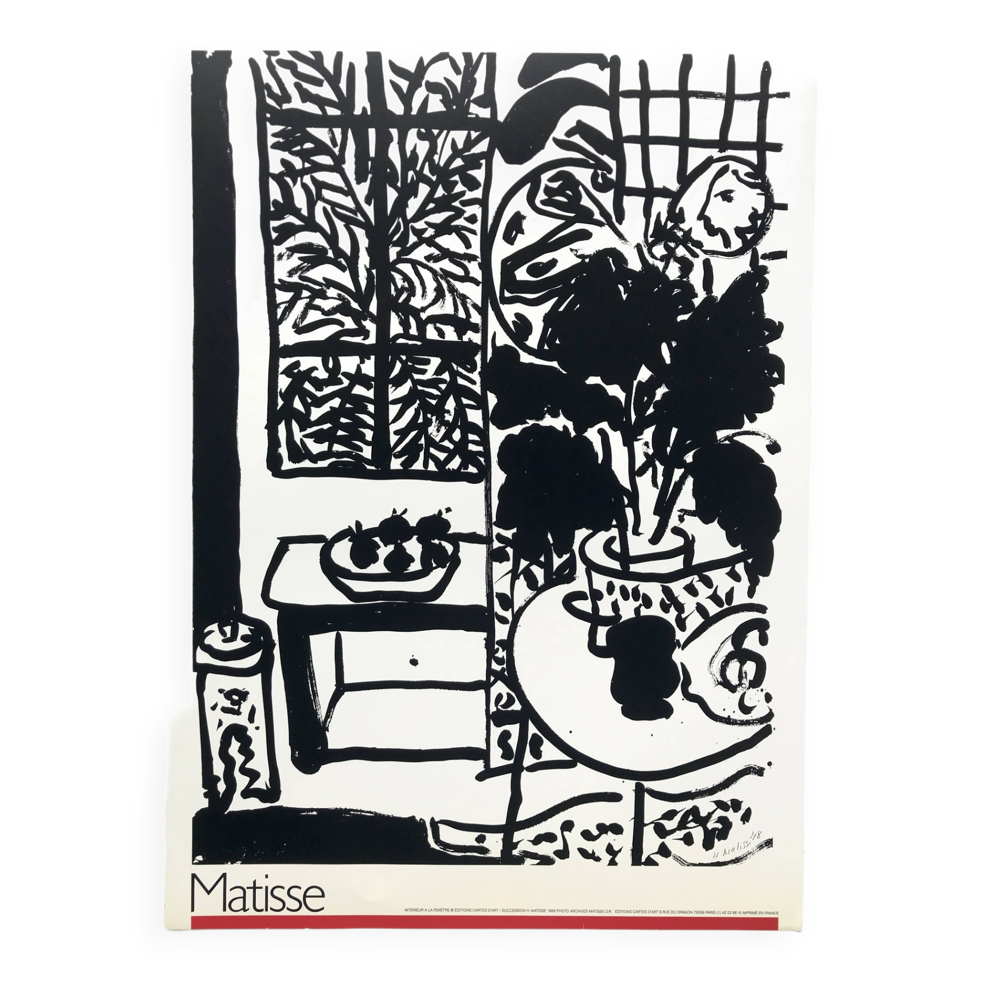 Henri matisse color poster (after) interior at the window, 1989
